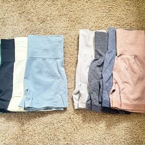 SHEIN Blue and Gray Bike Shorts Elastic Waist